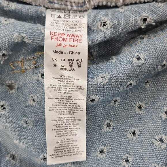 Boohoo Man Distressed Pull Texture Skate Jeans Men's 36x32 NEW Relaxed Fit NWT - Picture 11 of 16